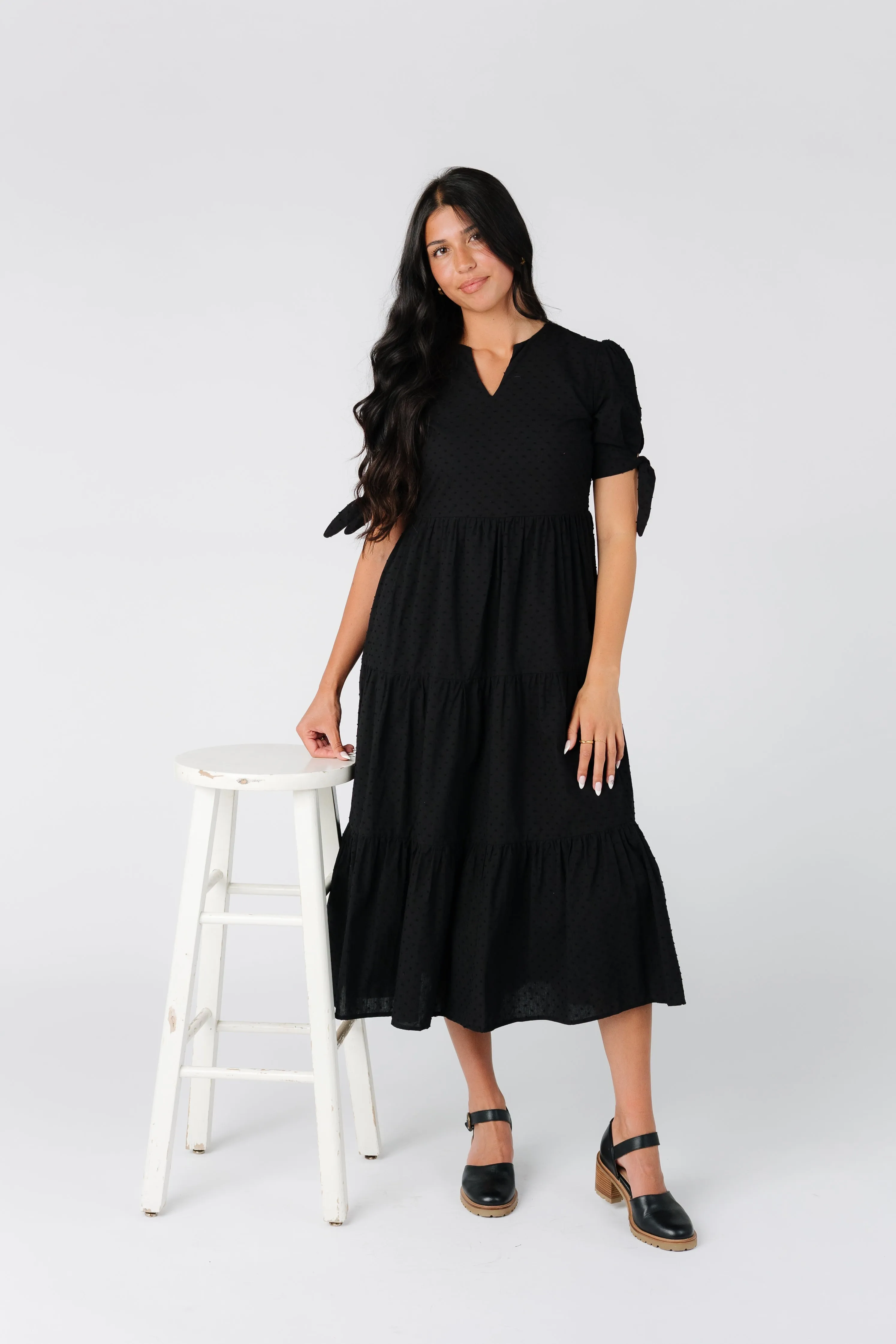Brass & Roe Claire Tie-Sleeve Dress