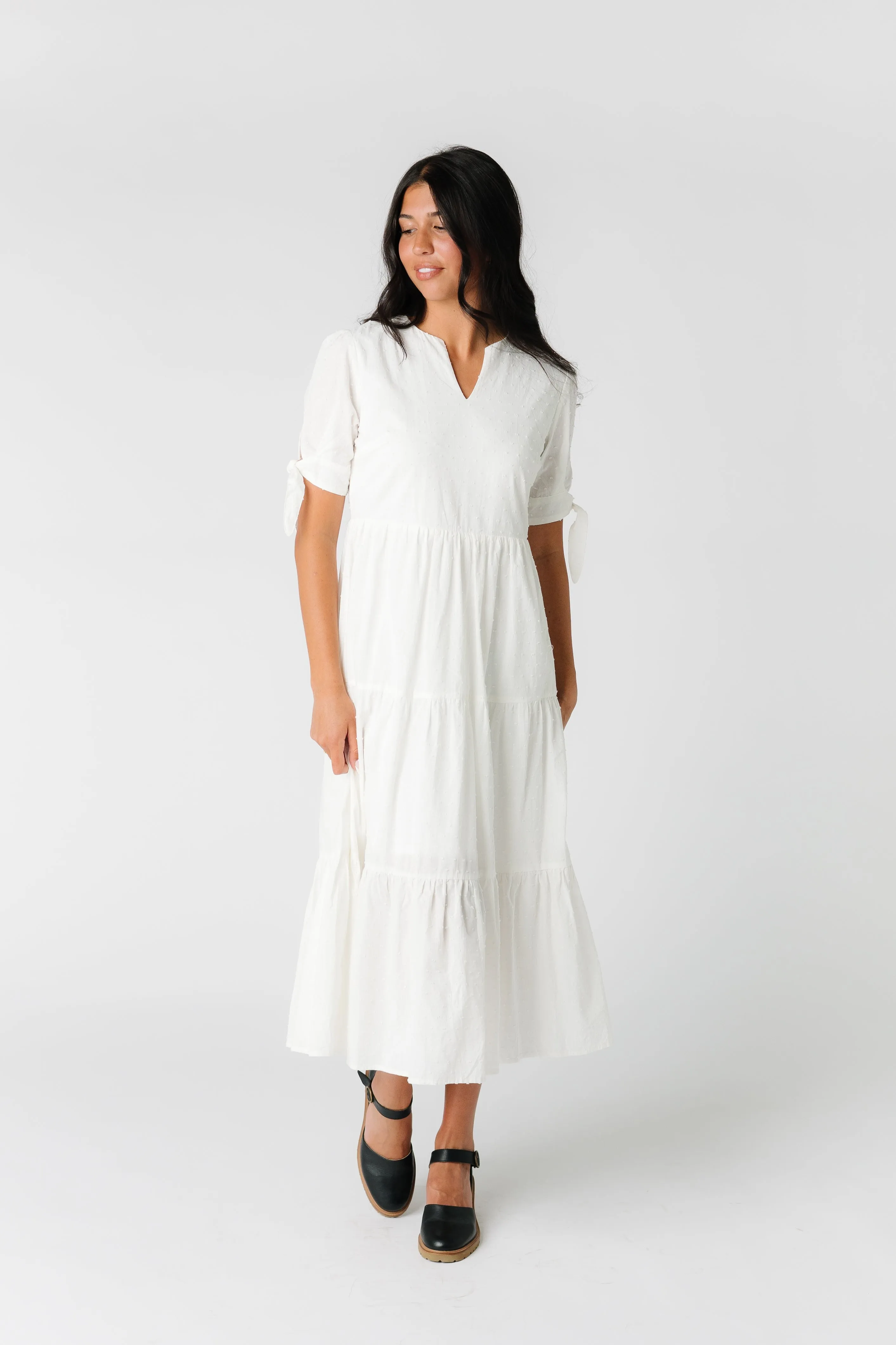 Brass & Roe Claire Tie-Sleeve Dress