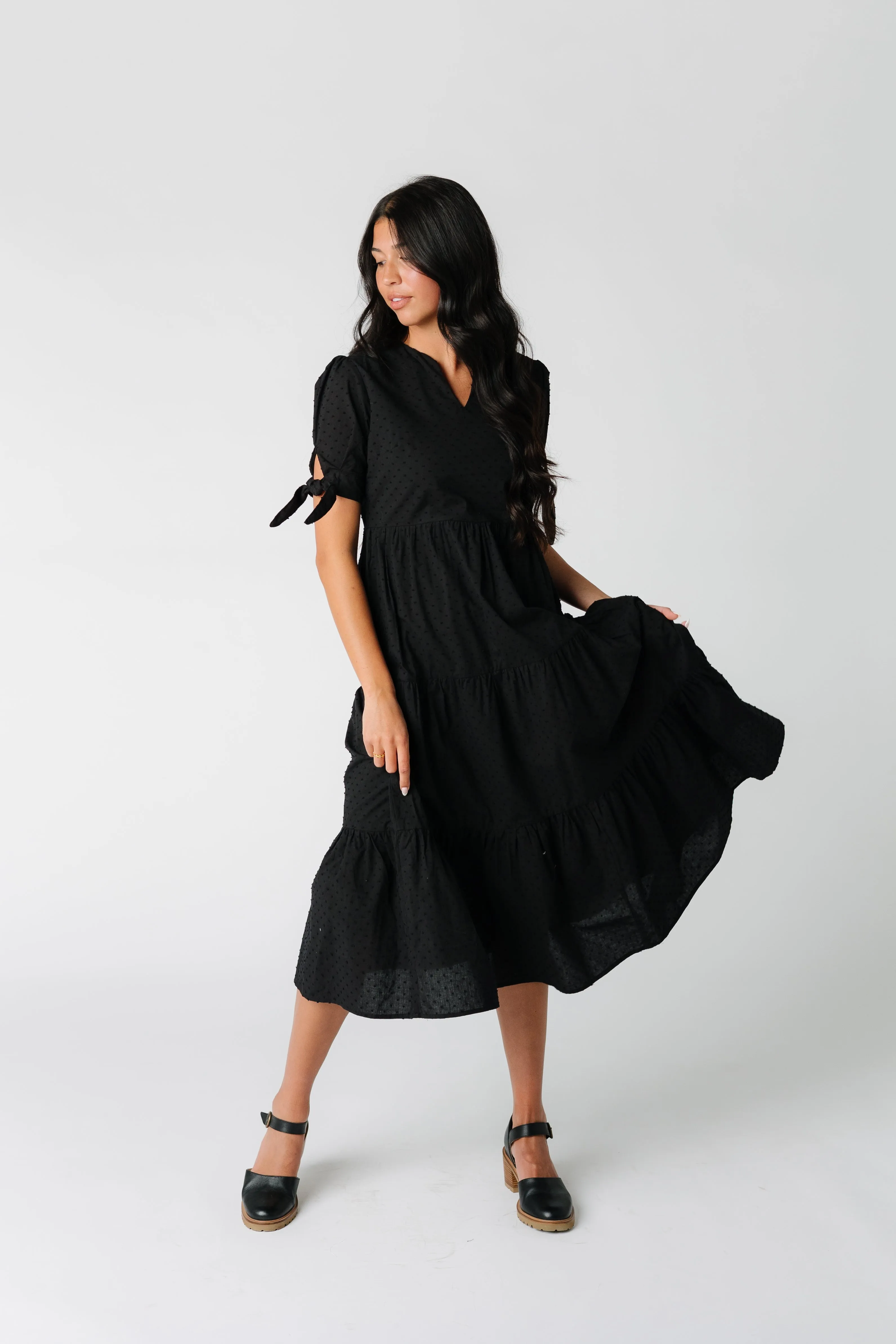 Brass & Roe Claire Tie-Sleeve Dress