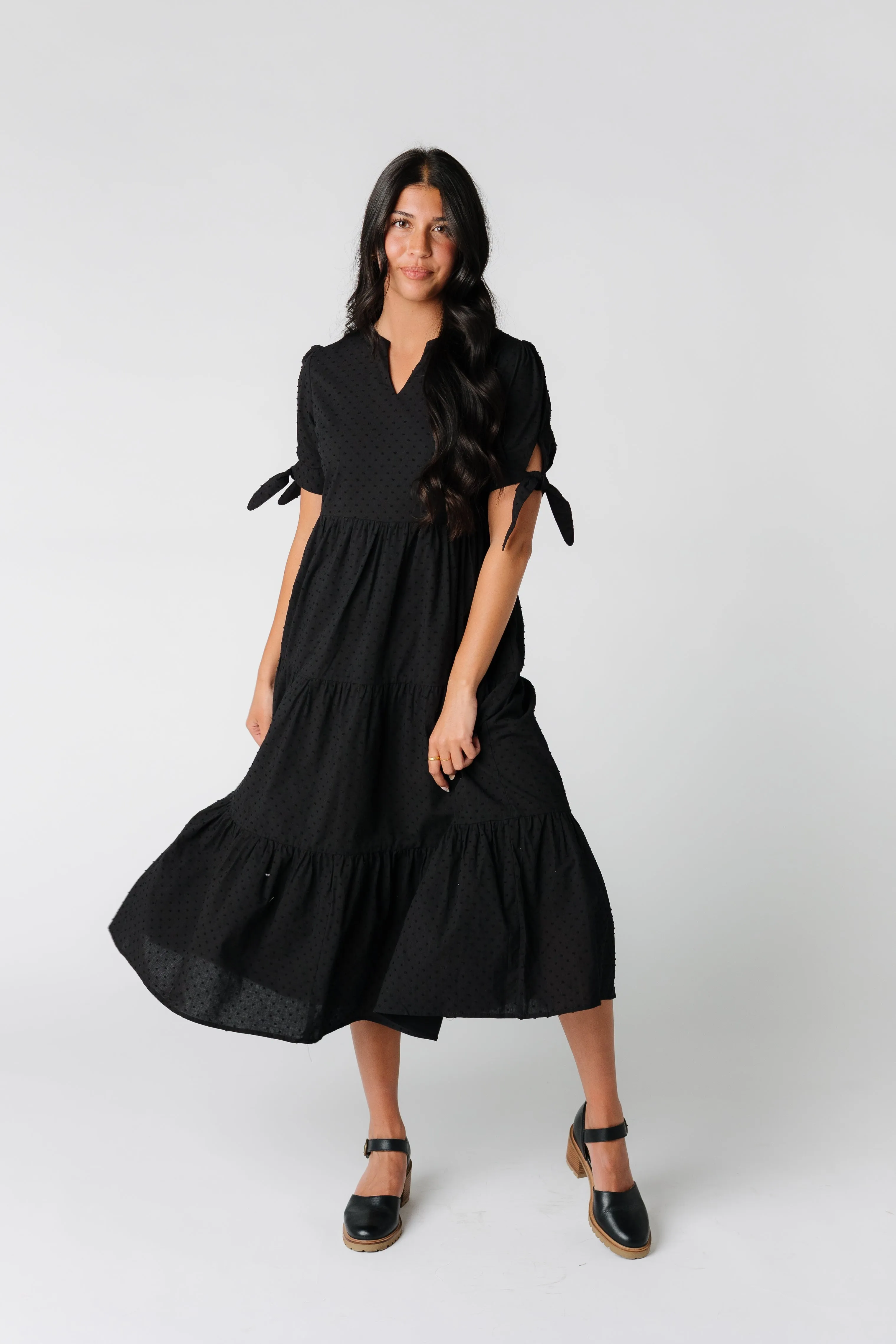 Brass & Roe Claire Tie-Sleeve Dress
