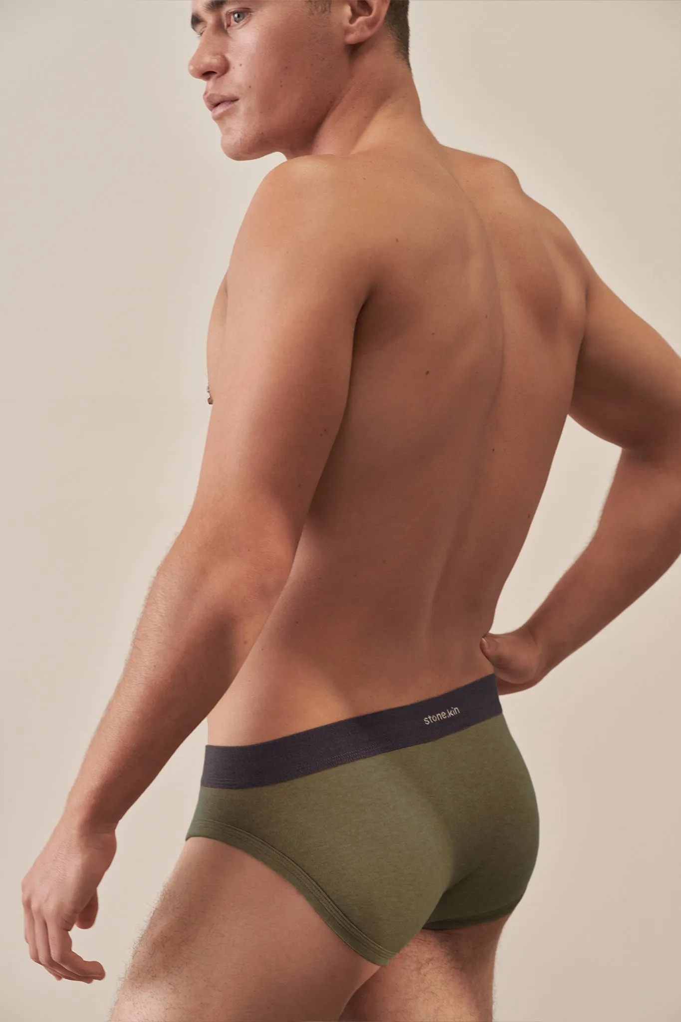 Brief in Organic Cotton Rib - Moss & Tar
