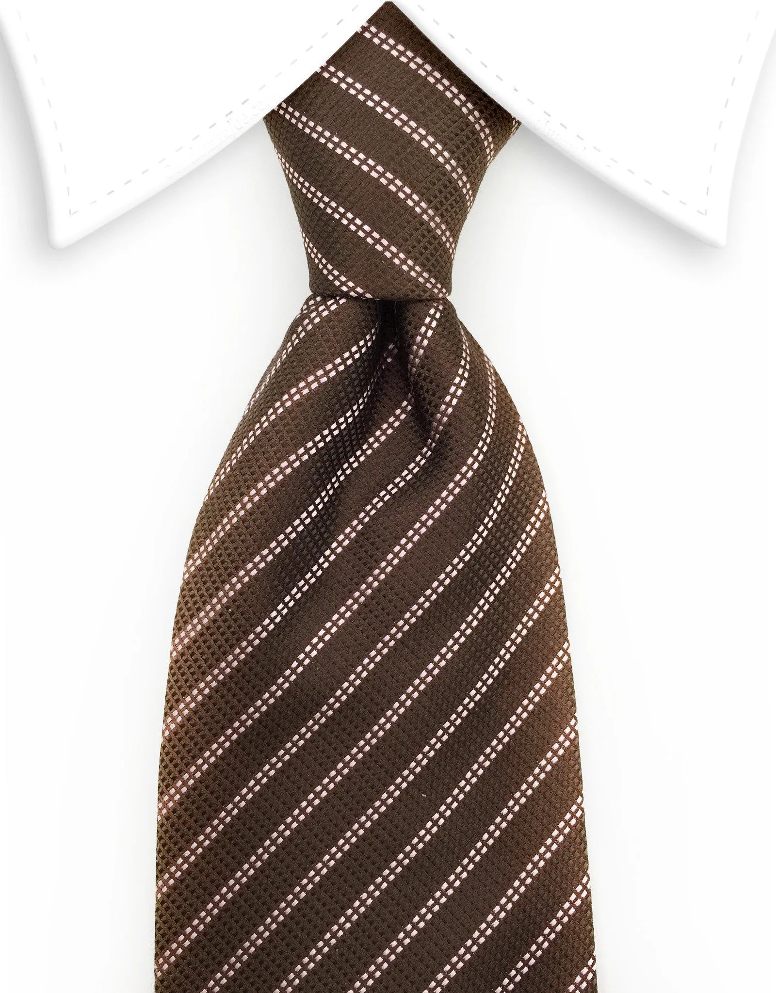 Brown and Pink Striped Tie