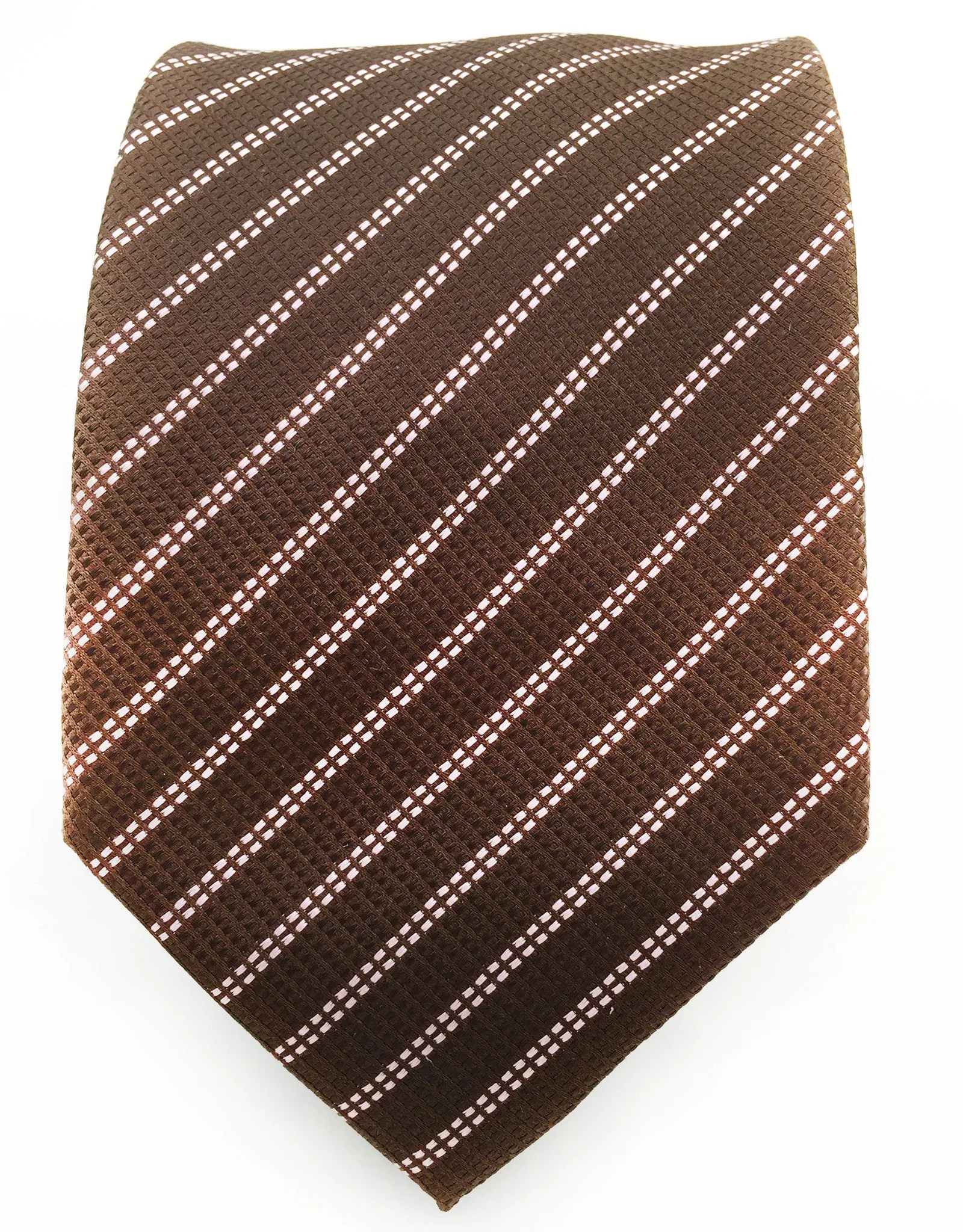 Brown and Pink Striped Tie