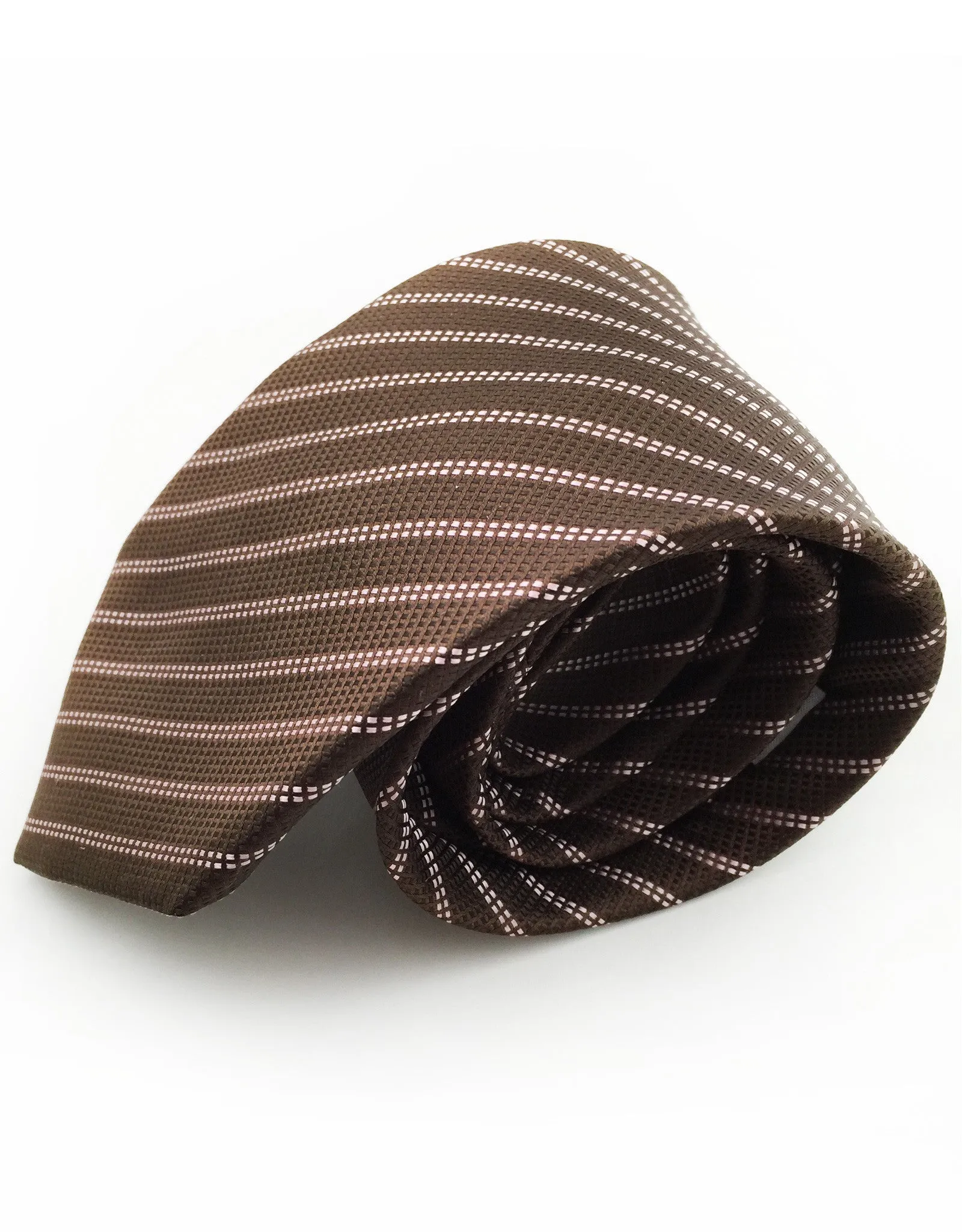 Brown and Pink Striped Tie
