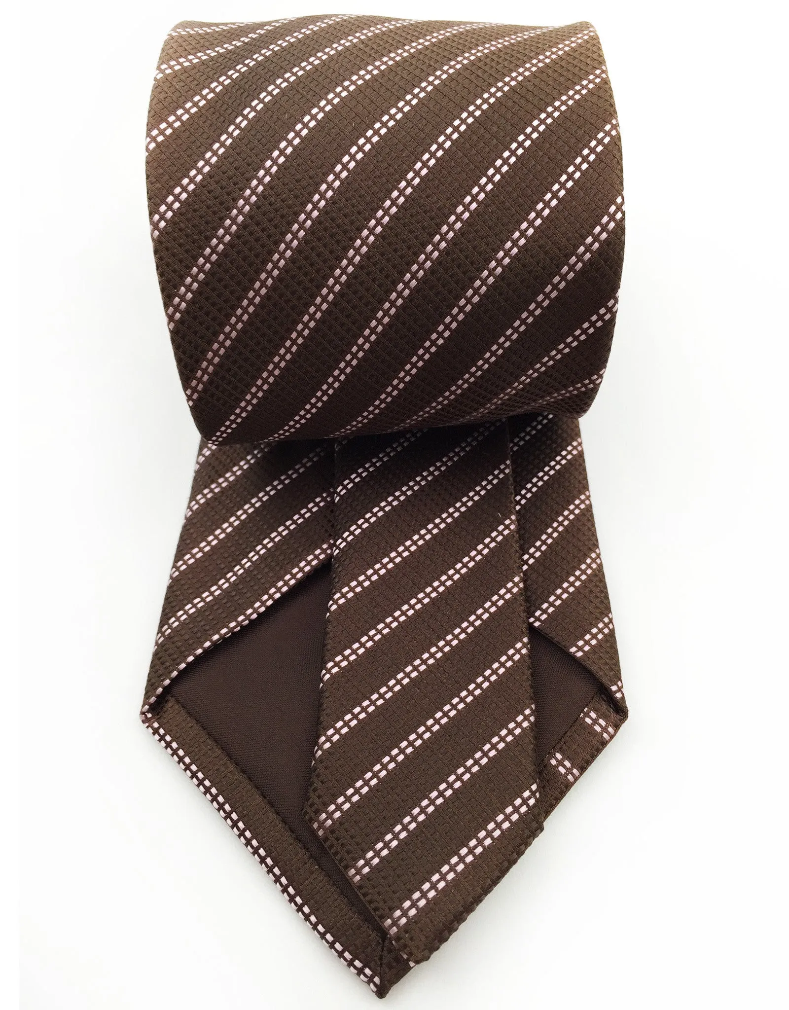 Brown and Pink Striped Tie