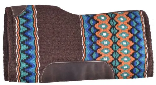 Brown, Blue, & Orange Memory Felt Saddle Pad