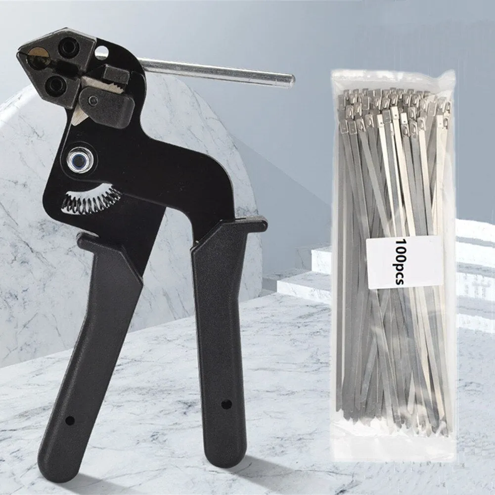 Cable Ties Plier Fastening Strap Cutting Tool Cutter Tension Automatic Zip Gun 304 Stainless Steel Locking Tie Hand Wrap Tool