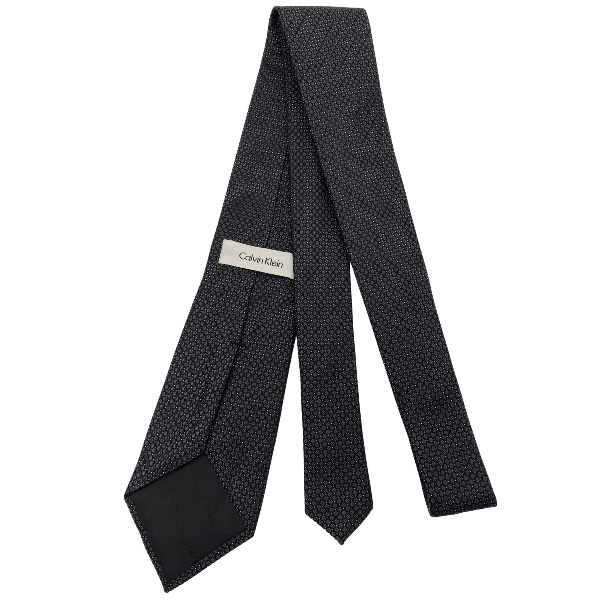CALVIN KLEIN Circular Pattern Silk Tie - Black