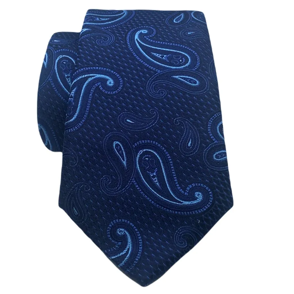 Canali Blue Paisley Silk Tie