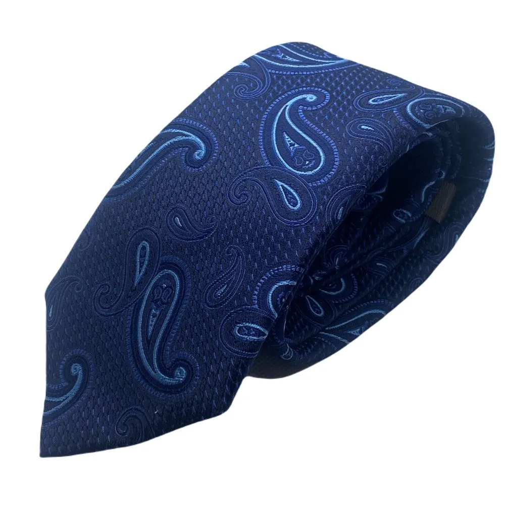 Canali Blue Paisley Silk Tie