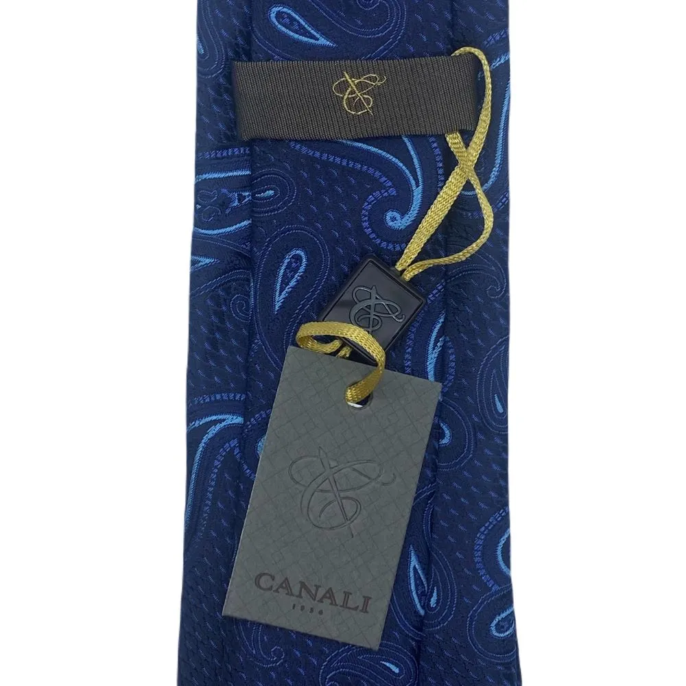 Canali Blue Paisley Silk Tie