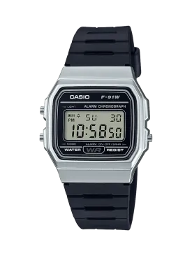 Casio - Basic Men's Digital Retro Black & Silver Watch