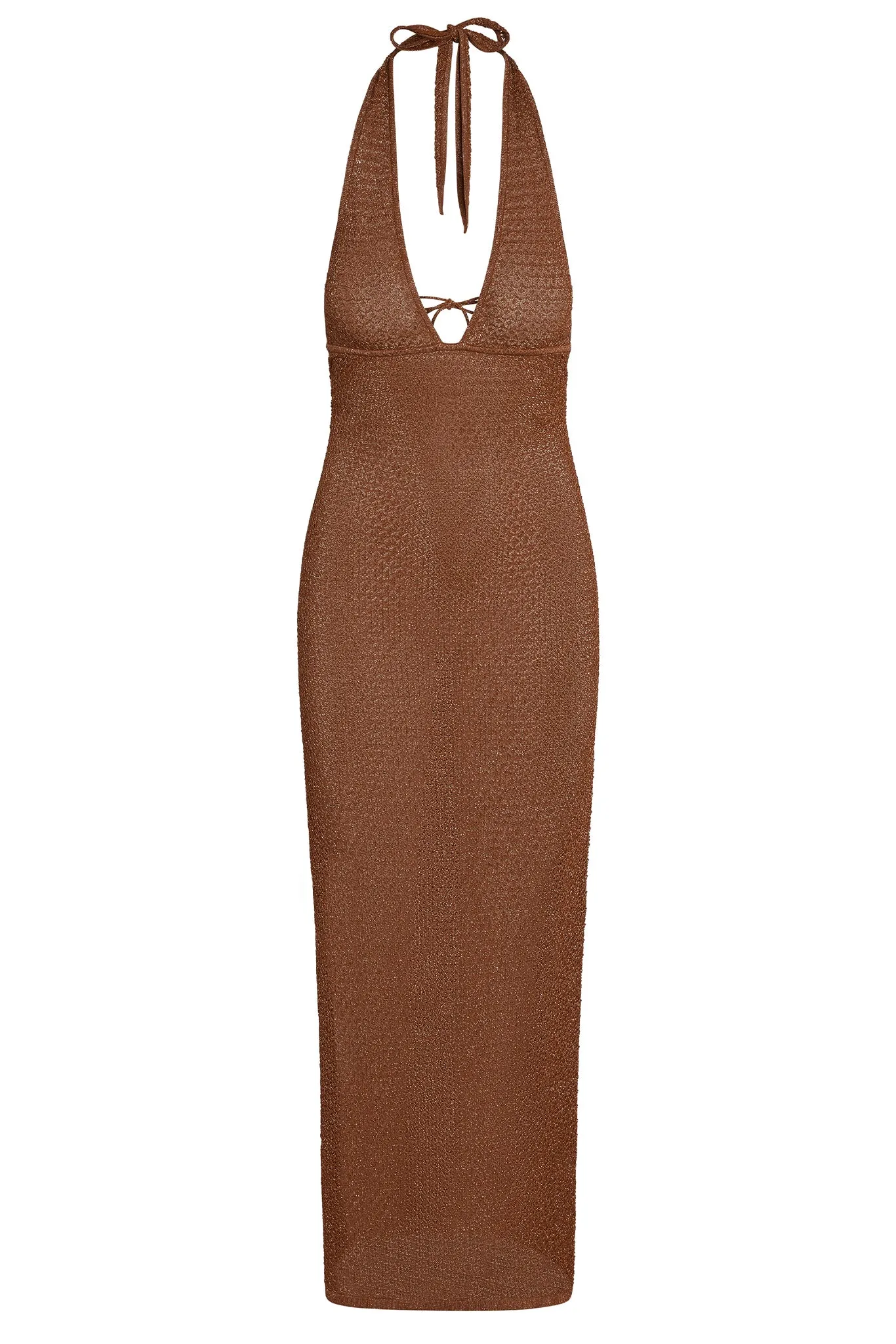 Catania Dress - Bronze Lurex Lace Crochet