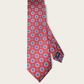 Cherry Red Blue Dot Tie
