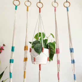 Color Block Plant Hangers, Handmade Macrame Plant Accessory WHOLESALE