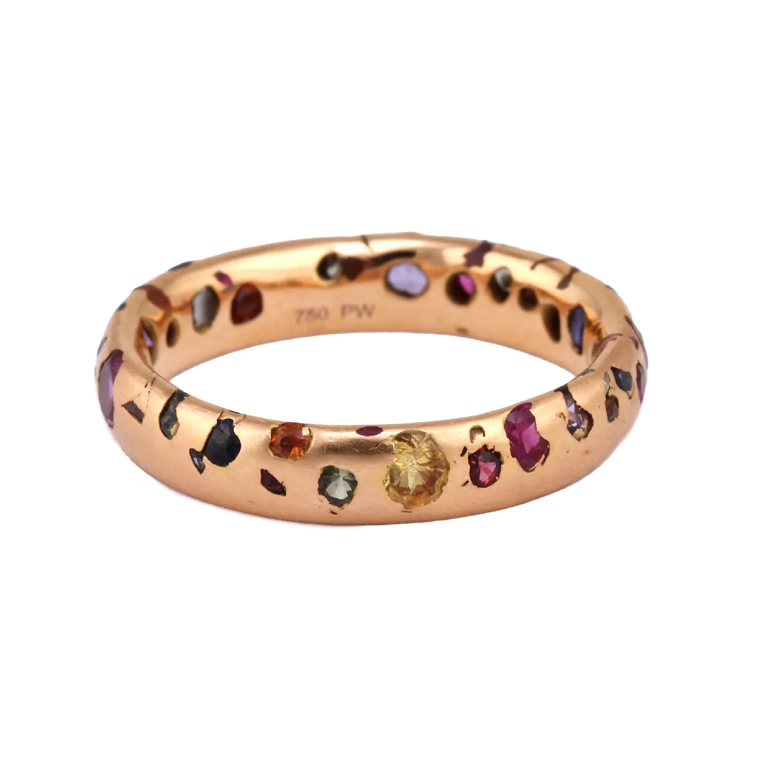 Narrow Rainbow Confetti Ring - Vibrantly Colored Fashion Accessory