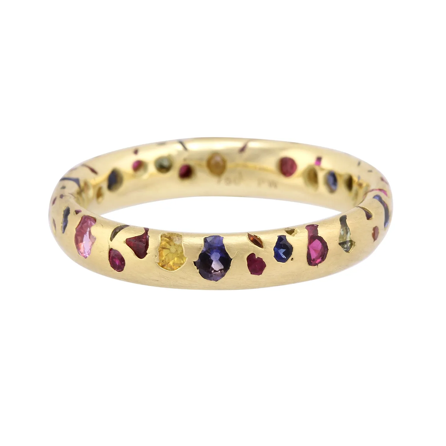 Narrow Rainbow Confetti Ring - Vibrantly Colored Fashion Accessory