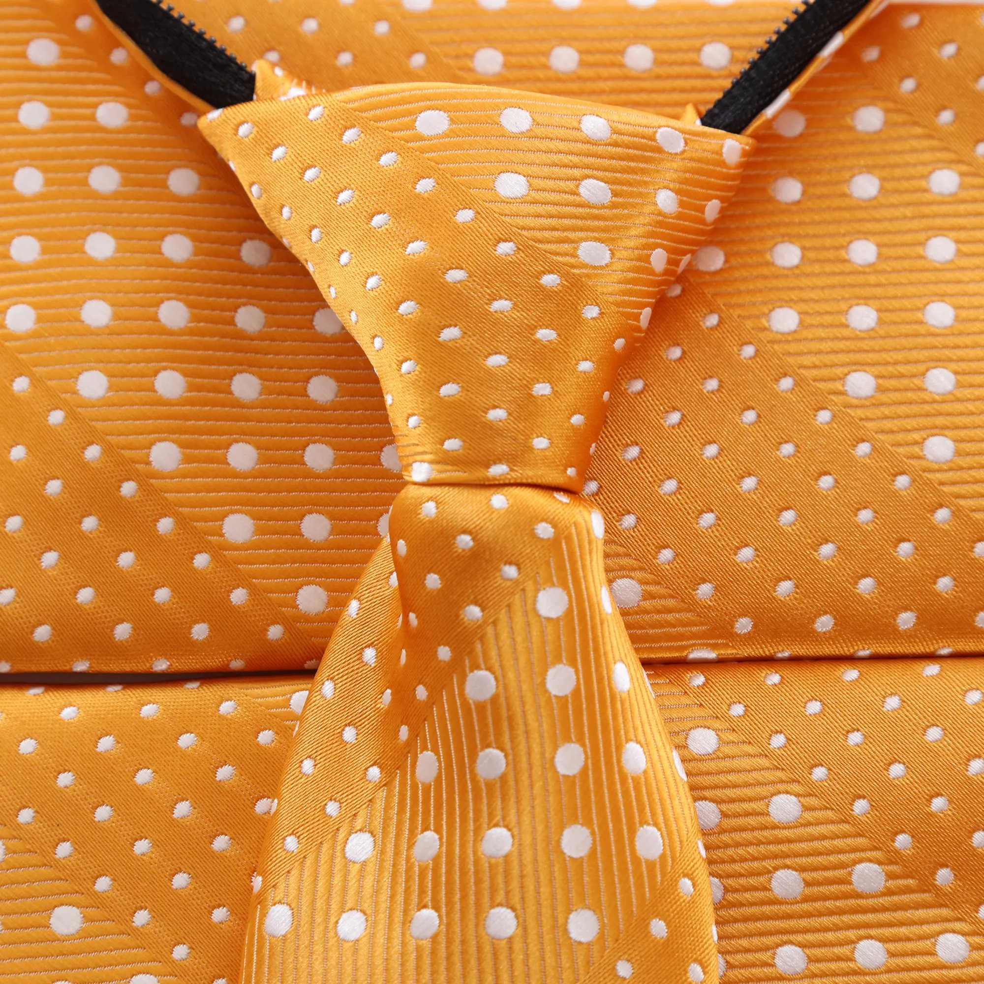 Crush - Orange Children’s Zipper Tie with Dotted Stripe