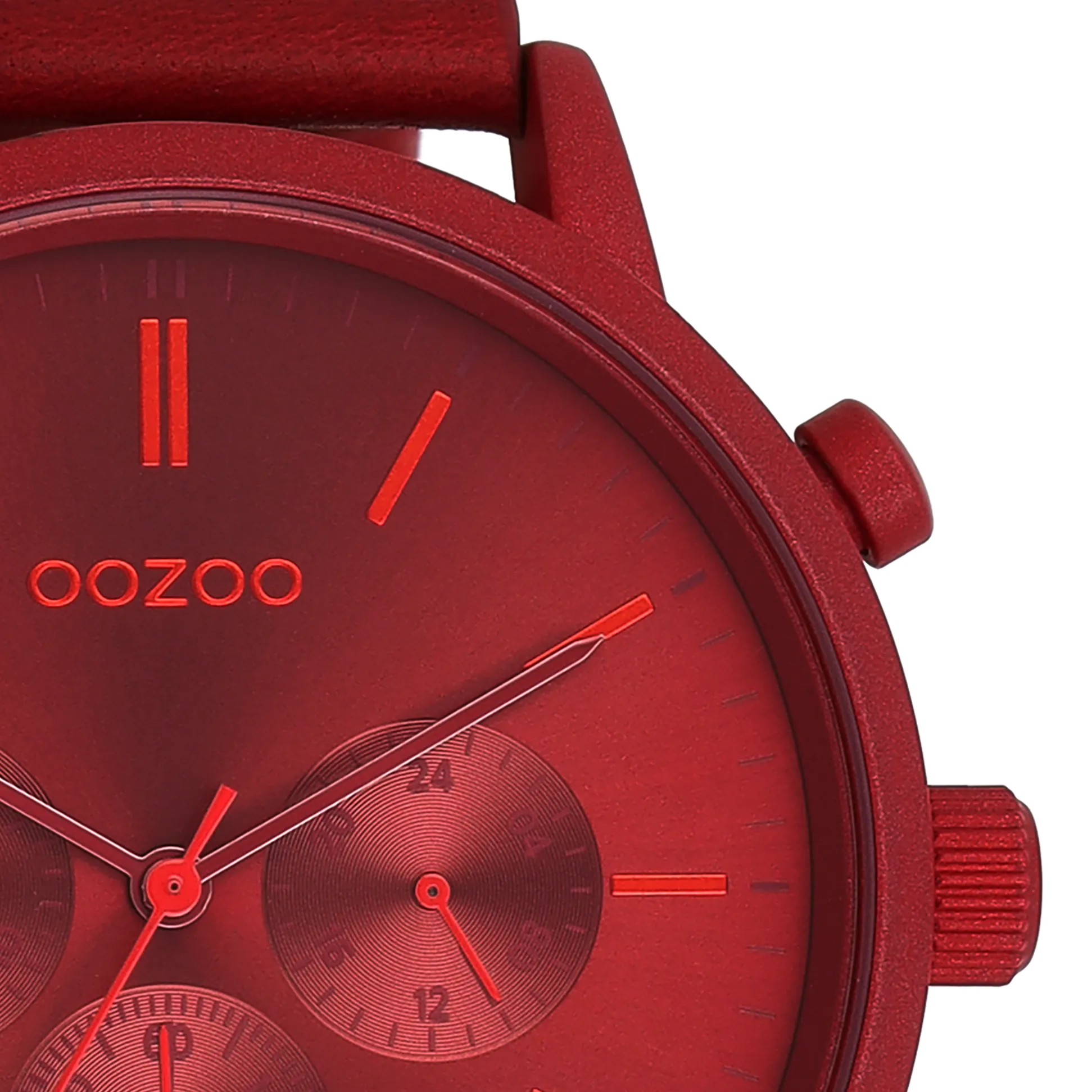 Dahlia red OOZOO watch with dahlia red leather strap - C11207