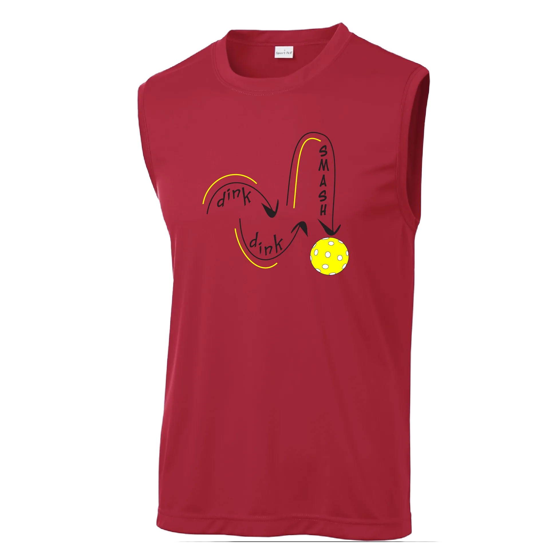 Dink Dink Smash | Clearance Men’s Sleeveless Pickleball Shirt | 100% Polyester