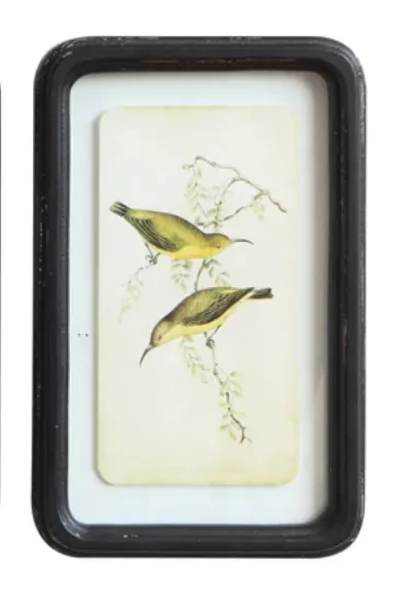 Distressed Wood Frame Wall Decor, Birds, 6 Styles