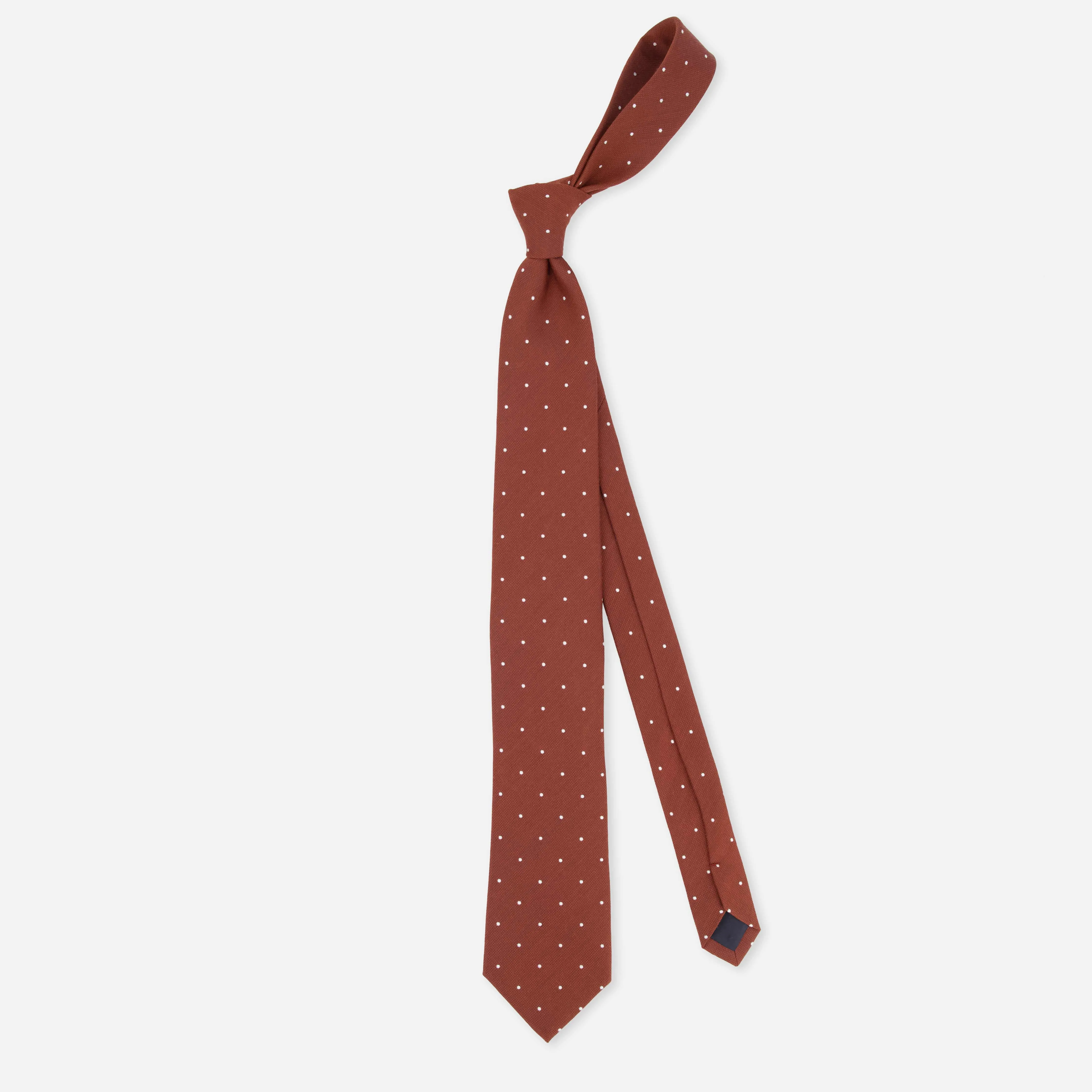 Dotted Report Burnt Orange Tie