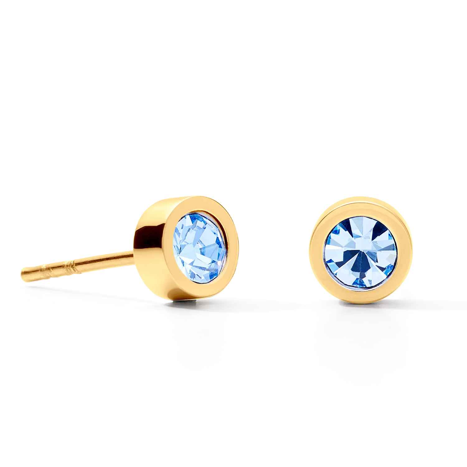 Earrings Sparkling Dot gold light blue