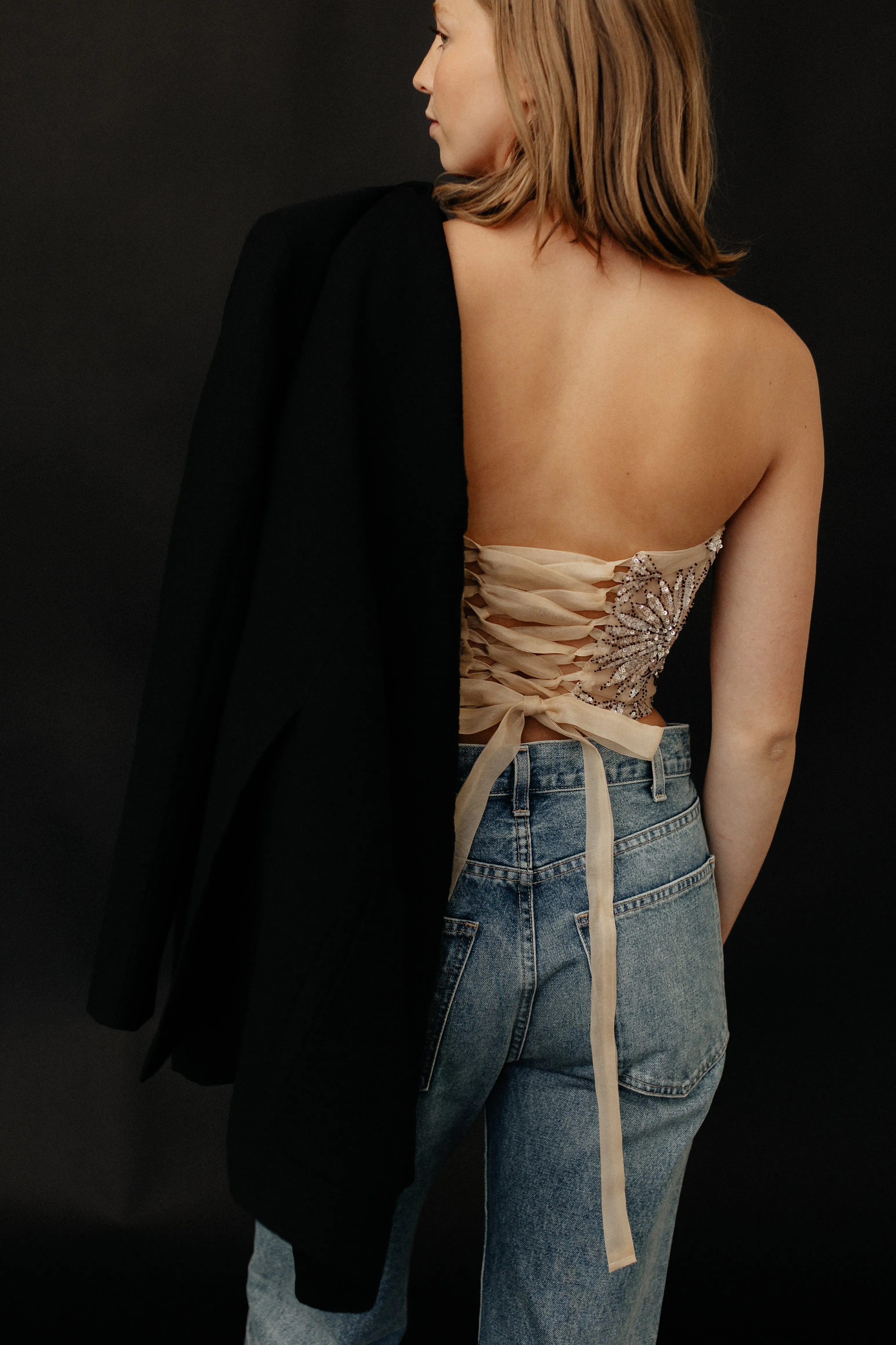 Elizabeth Nude Beaded Corset