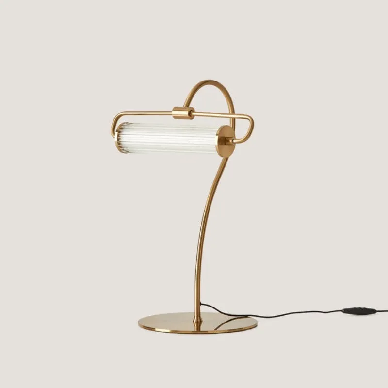 Elongated Fluted Glass Table Lamp