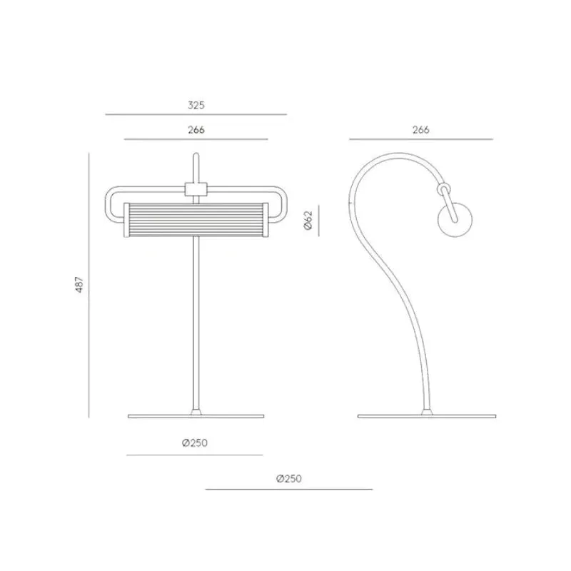 Elongated Fluted Glass Table Lamp