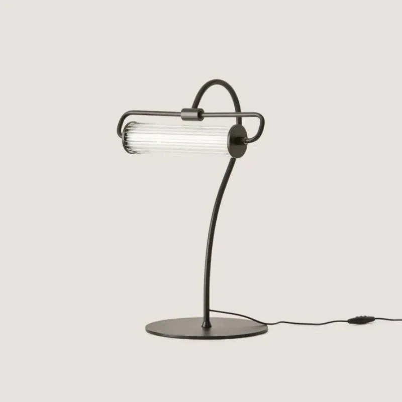 Elongated Fluted Glass Table Lamp