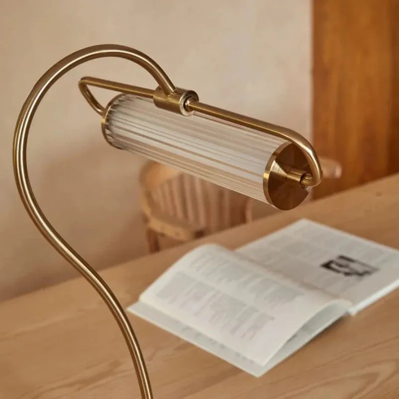 Elongated Fluted Glass Table Lamp