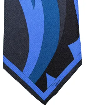 Sale: Signature Dark Blue Emilio Pucci Silk Tie