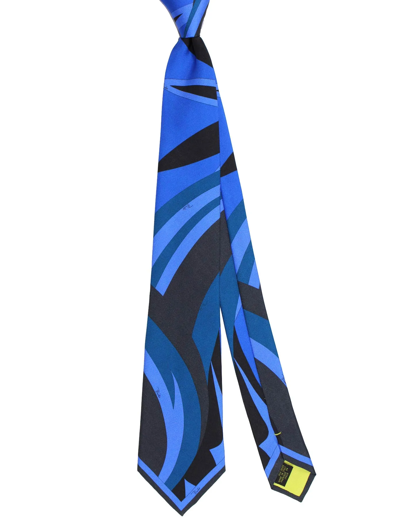 Sale: Signature Dark Blue Emilio Pucci Silk Tie