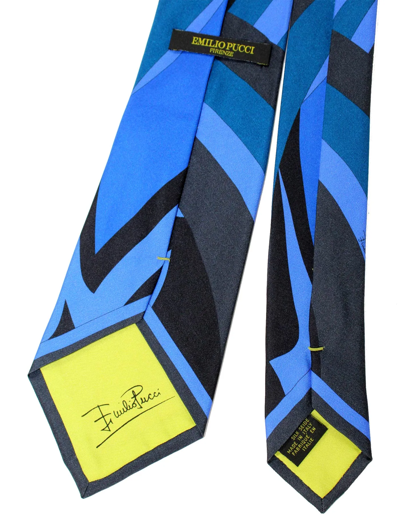 Sale: Signature Dark Blue Emilio Pucci Silk Tie