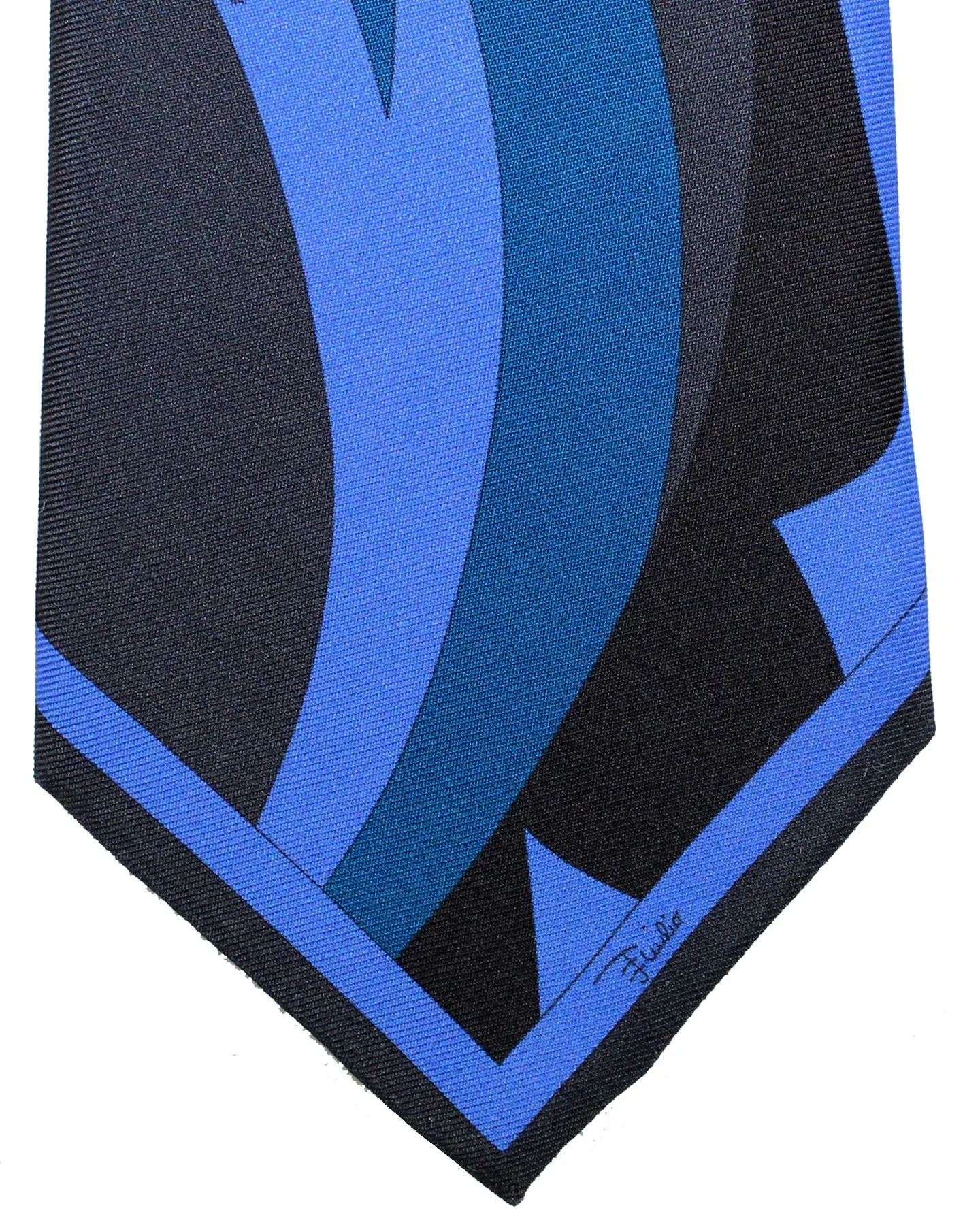 Sale: Signature Dark Blue Emilio Pucci Silk Tie