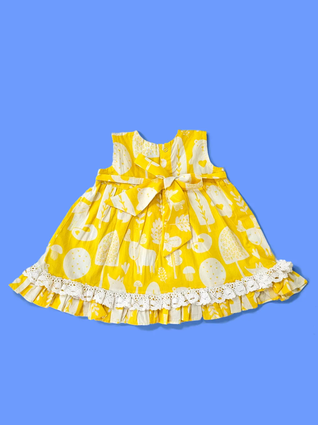 Enchanted Forest - Organic Cotton Printed Baby Girl Peony Dress