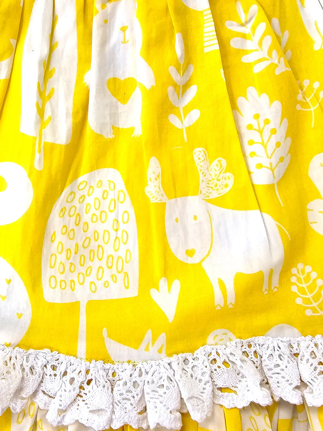 Enchanted Forest - Organic Cotton Printed Baby Girl Peony Dress