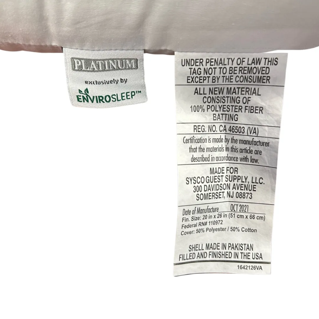 Envirosleep Platinum Garneted Polyester Fiber Fill Pillow