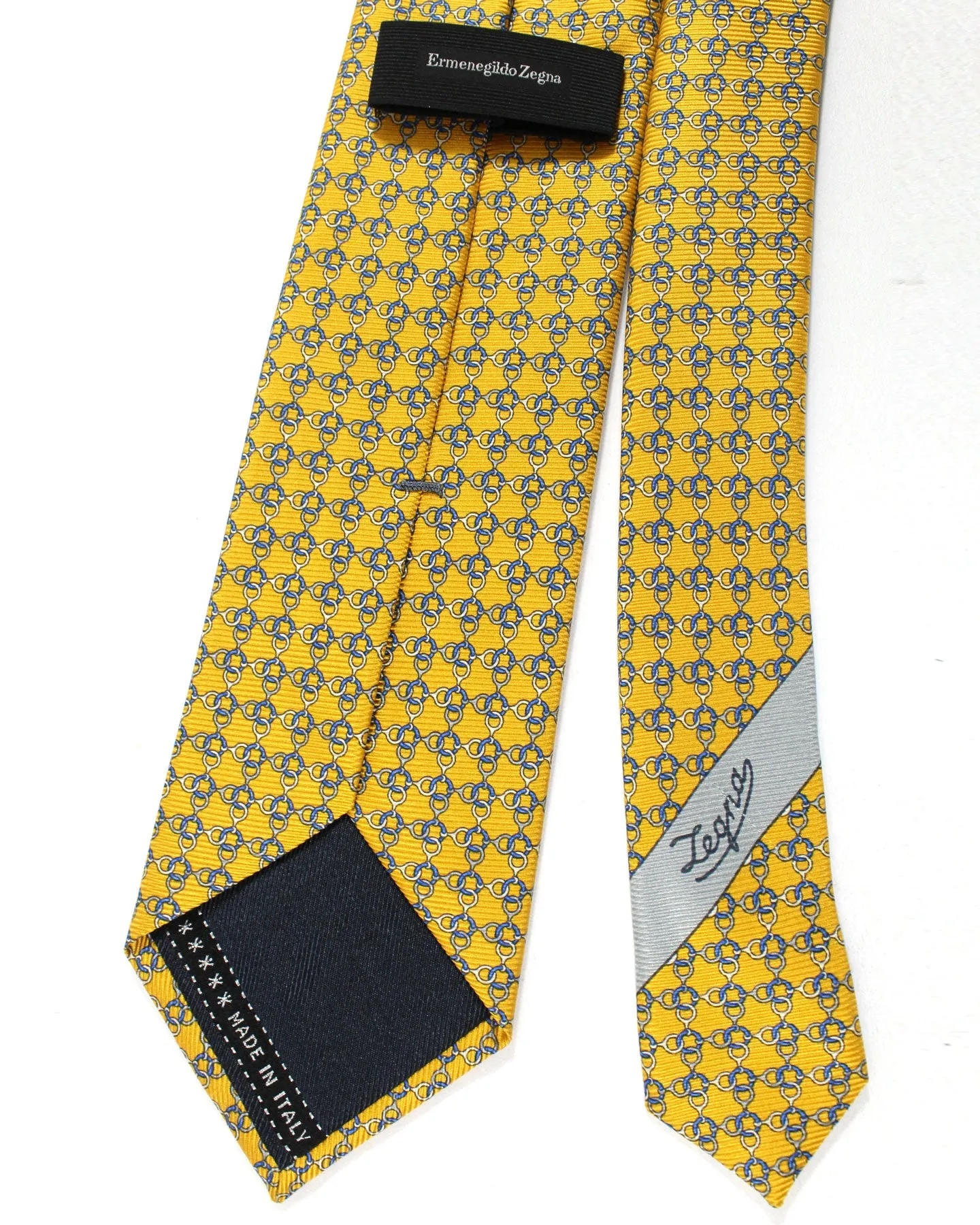 Ermenegildo Zegna Silk Tie Orange Geometric Design
