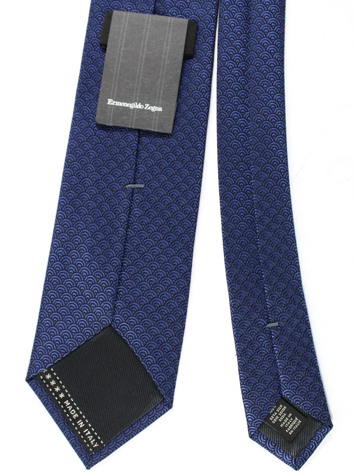 Ermenegildo Zegna Silk Tie Purple Black Geometric SALE