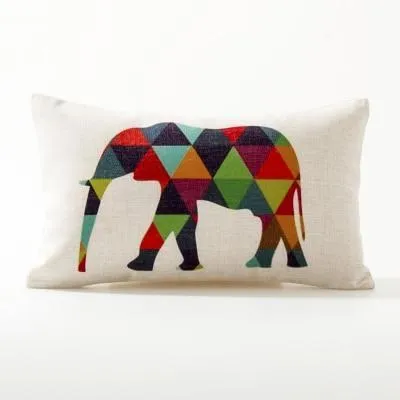 Europe Elephant Deer Geometric Pillow Cushion Cover