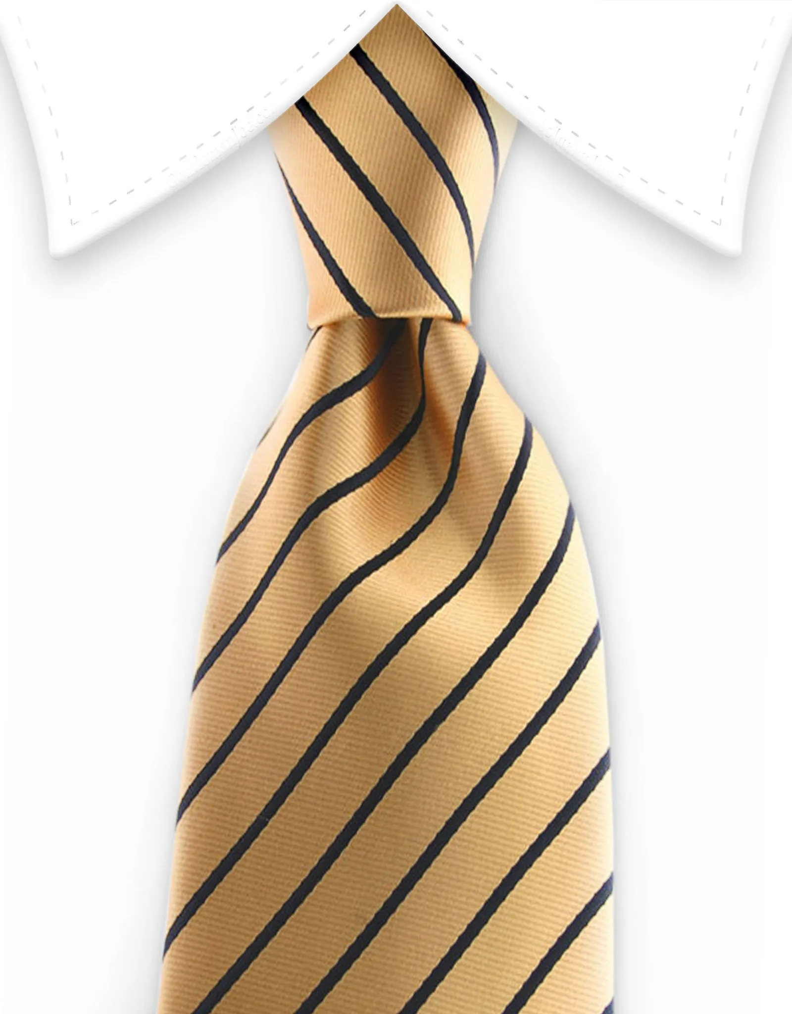 Extra Long Gold and Black Striped Tie- 3XL