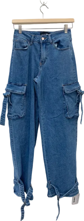 Fashion Nova Blue Cargo Jeans Size 1
