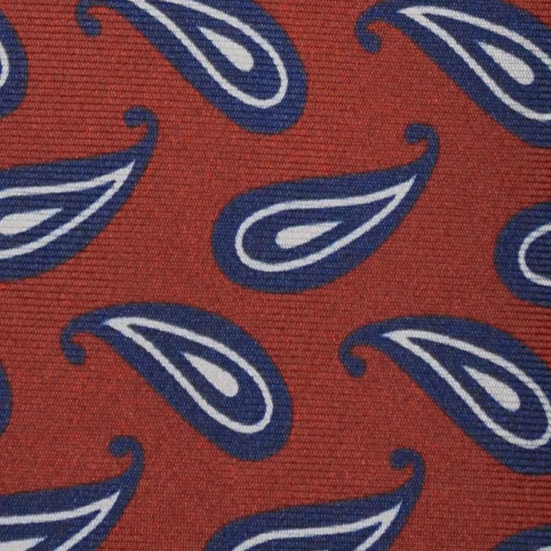 F.Marino Handmade Silk Tie 3-Fold Paisley Bordò