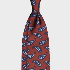 F.Marino Handmade Silk Tie 3-Fold Paisley Bordò