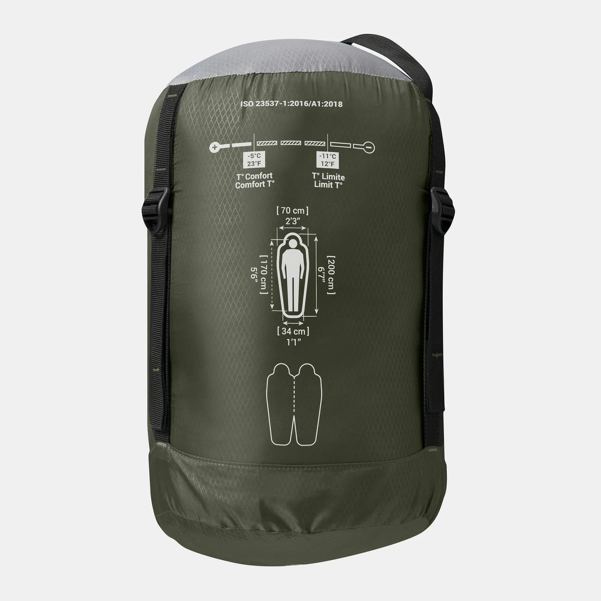 Forclaz US Backpacking Sleeping Bag MT500 23°F - Polyester