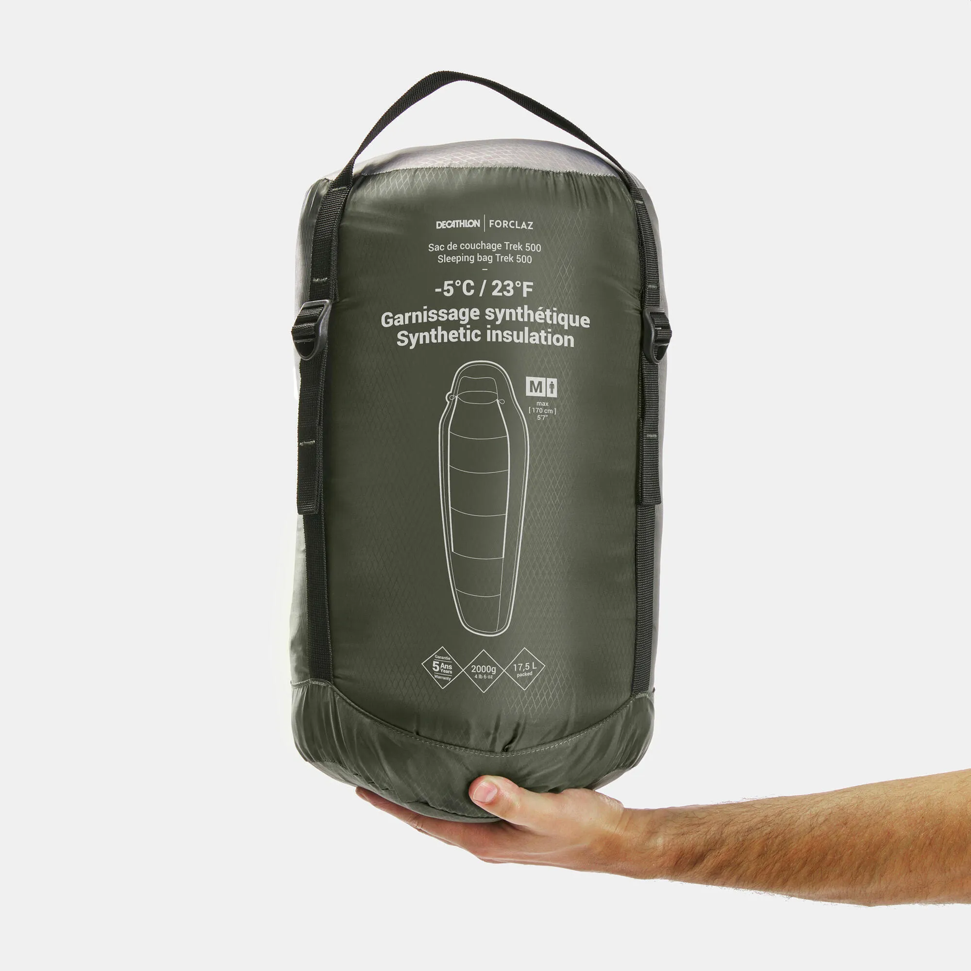 Forclaz US Backpacking Sleeping Bag MT500 23°F - Polyester
