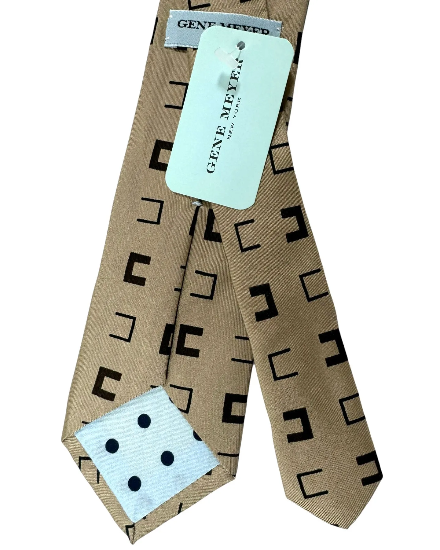 Gene Meyer Tie Brown Black Design - Hand Made in Italy