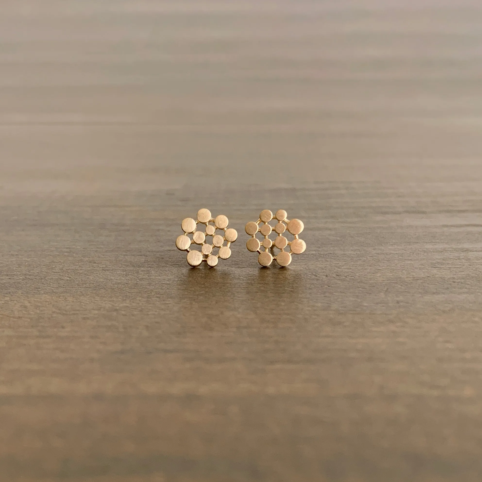 Gold Dotted Stud Earrings